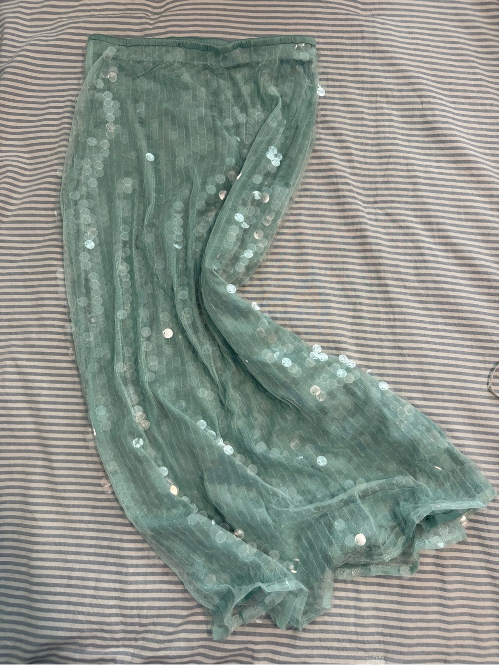 Old Navy Mint Green Sequin Mesh Maxi Skirt